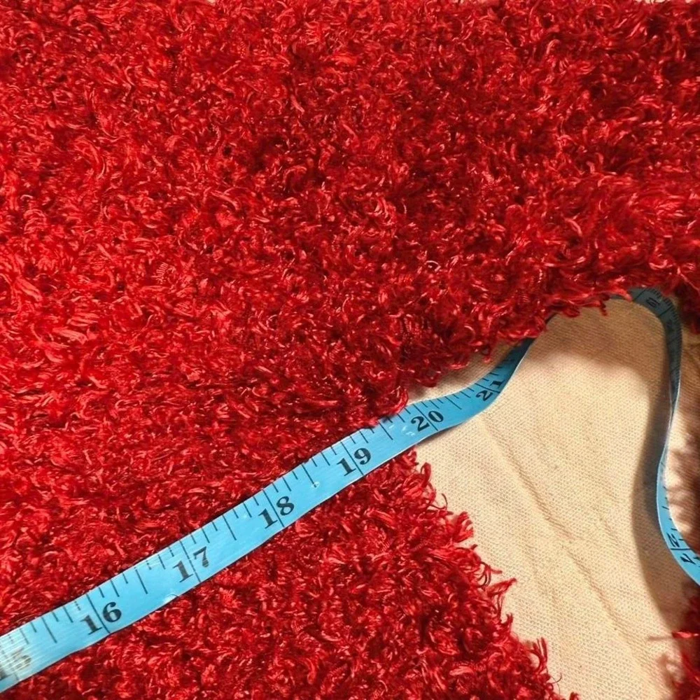 Q&A Red Fuzzy Cropped Cardigan – Size M (Fits S/M - Picture 5 of 5